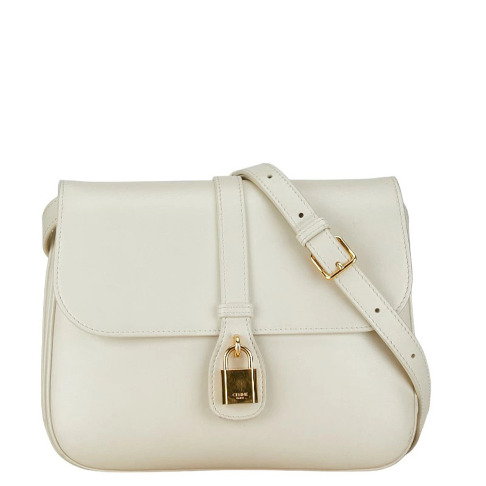 Celine Taboo Crossbody Bag White Leather